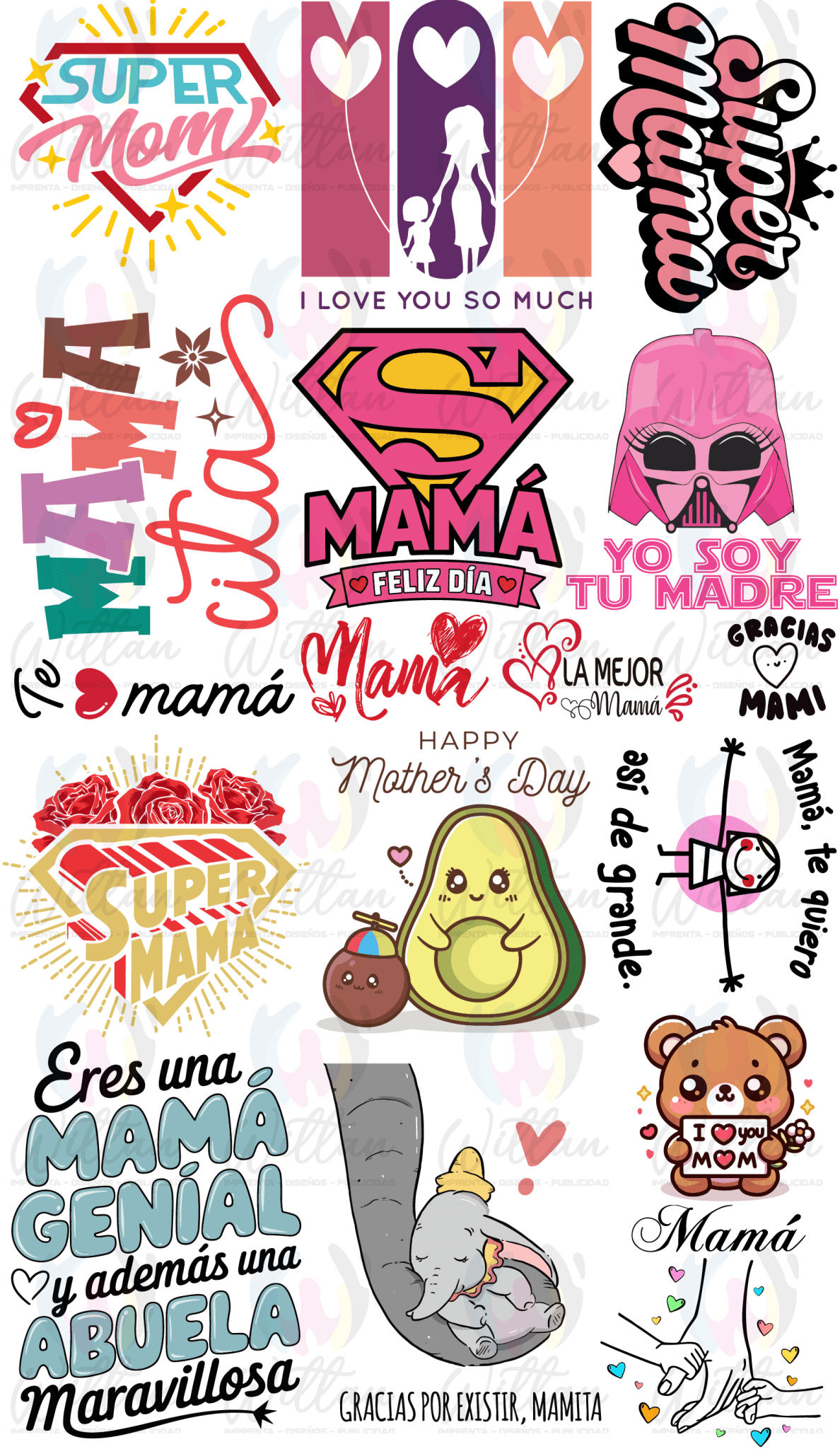 Día de las Madres 01 | Paños DTF TEXTIL Prediseñados