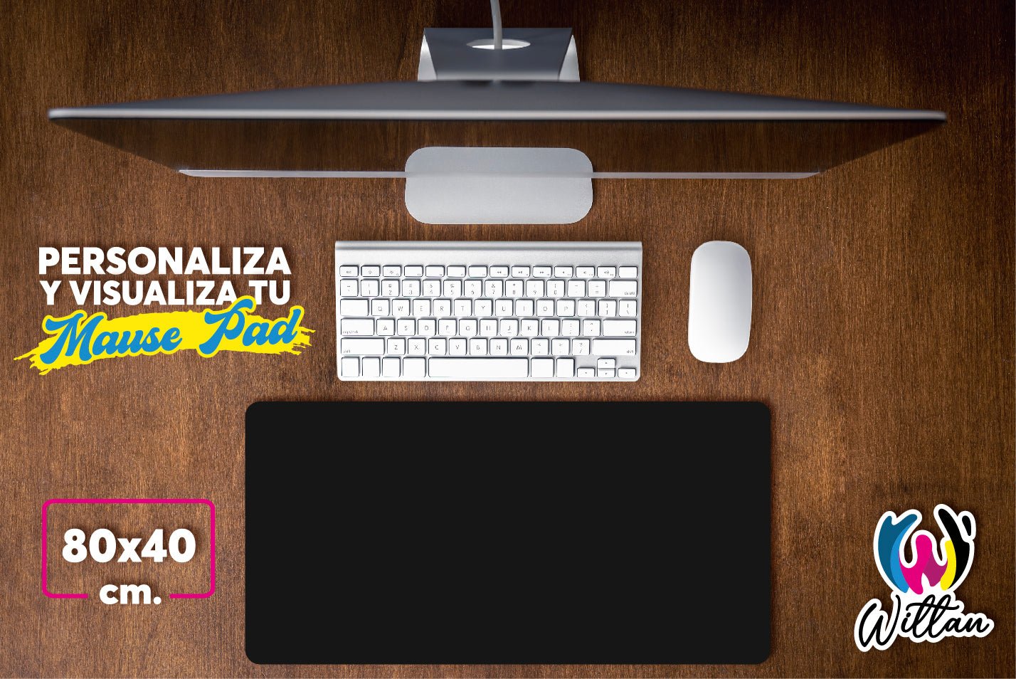 Mouse pad bordes corte laser 80cm x 40cm