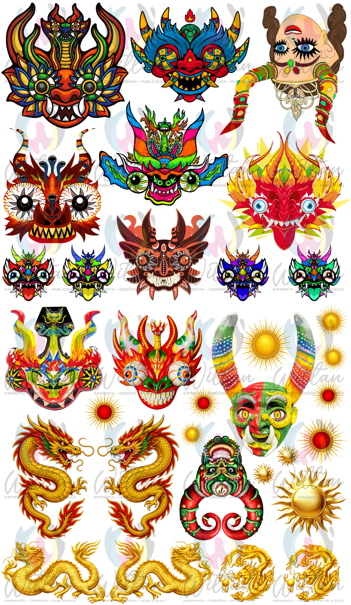 Fiestas Patrias de Chile 03 | Paños DTF TEXTIL Prediseñados