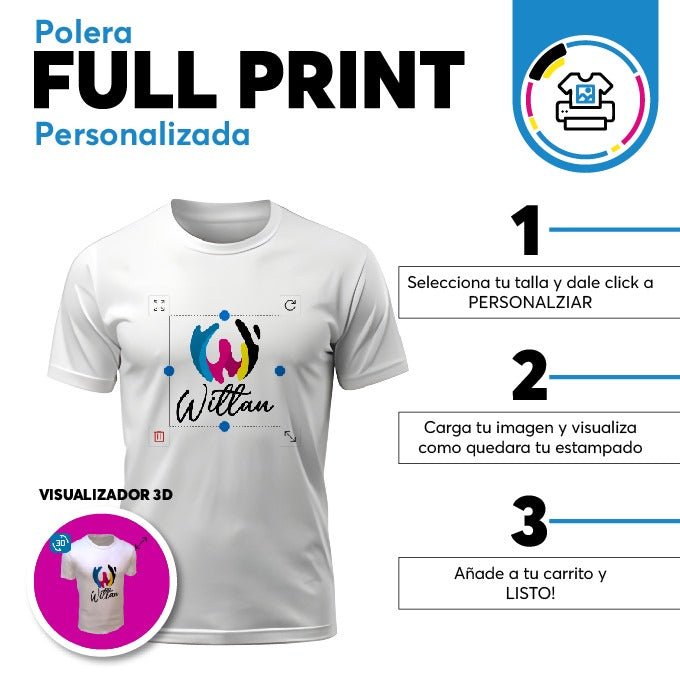 Polera Full Print Personalizada – Cuello Redondo