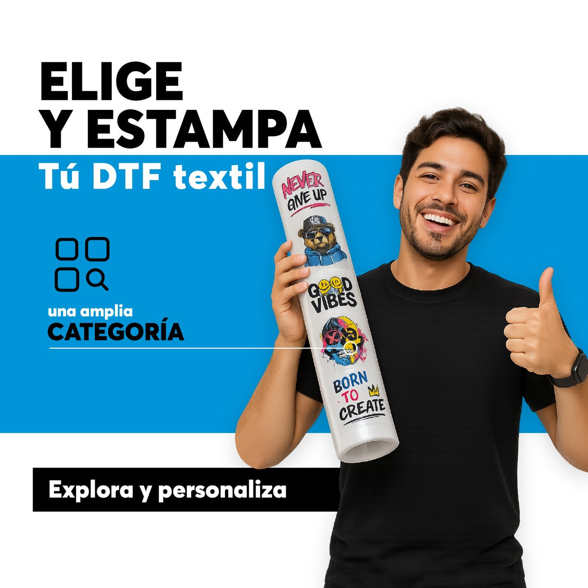 Elige y Estampa DTF Textil Prediseñado