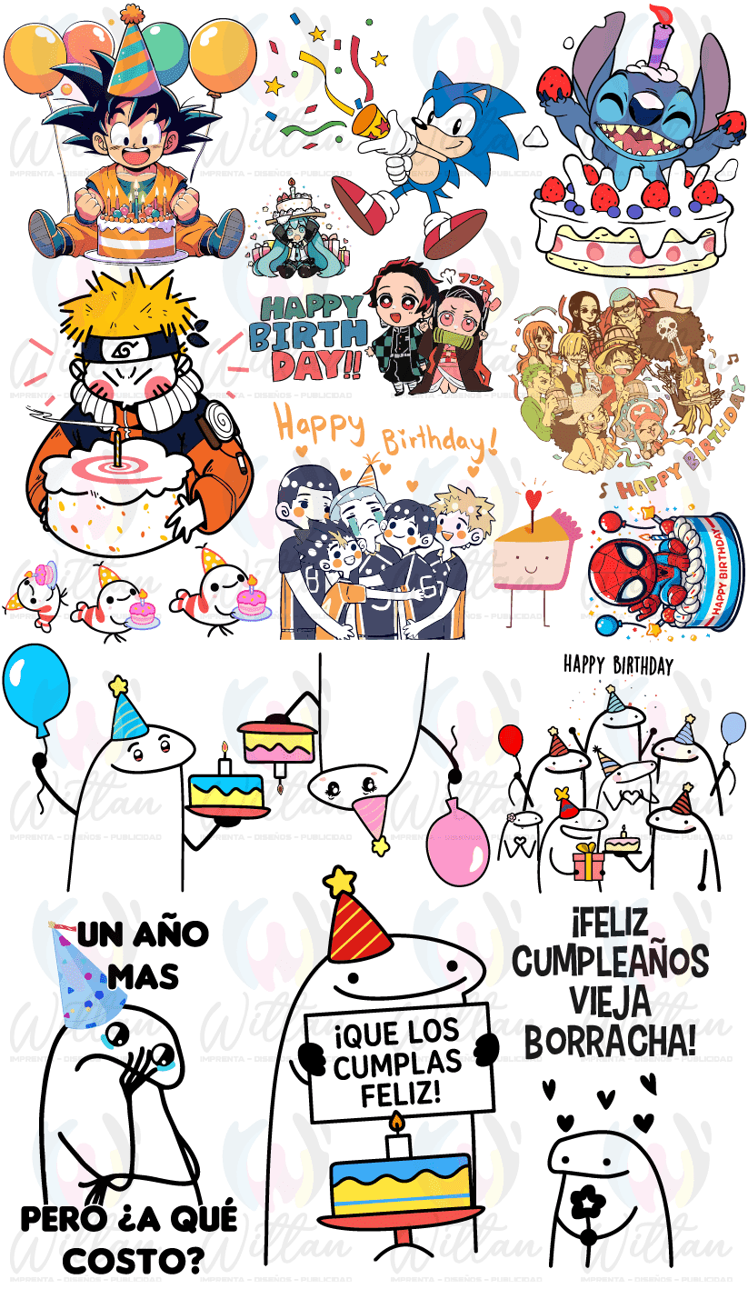 Cumpleaños 01 | Paños DTF TEXTIL Prediseñados