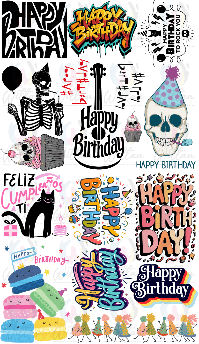 Cumpleaños 02 | Paños DTF TEXTIL Prediseñados