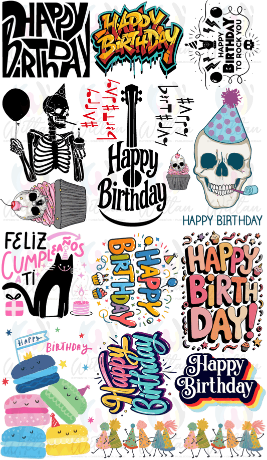 Cumpleaños 02 | Paños DTF TEXTIL Prediseñados