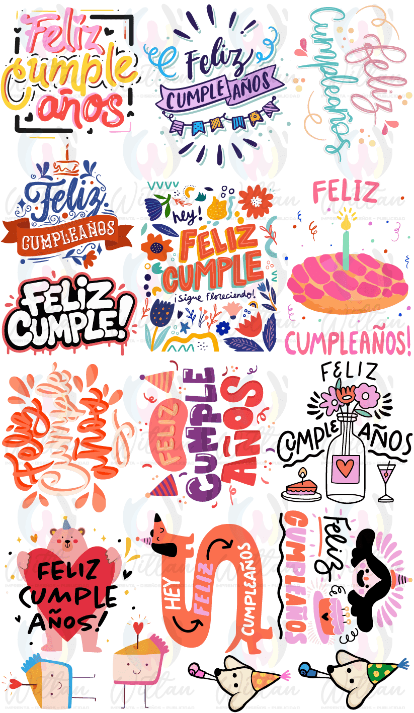 Cumpleaños 03 | Paños DTF TEXTIL Prediseñados
