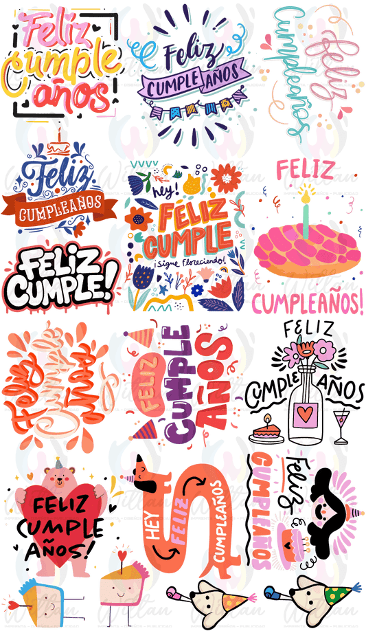 Cumpleaños 03 | Paños DTF TEXTIL Prediseñados