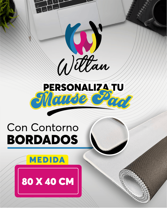 Mouse Pad Personalizado 80x40 cm – Bordes Bordados Premium