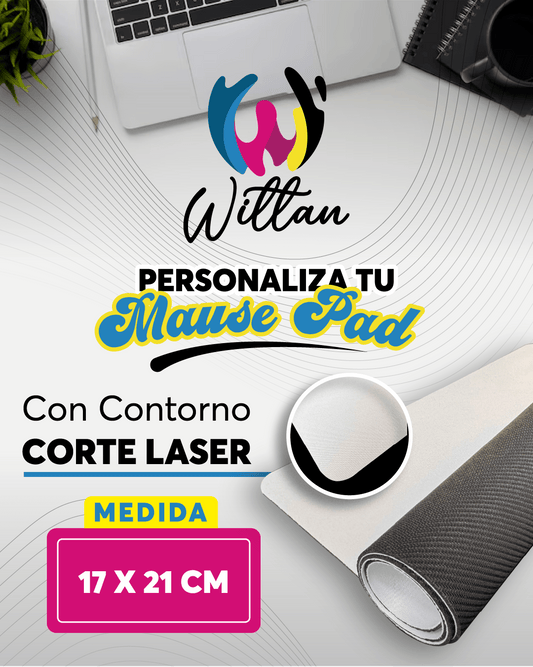 Mouse Pad Personalizado 17x21 cm – Corte Láser Premium