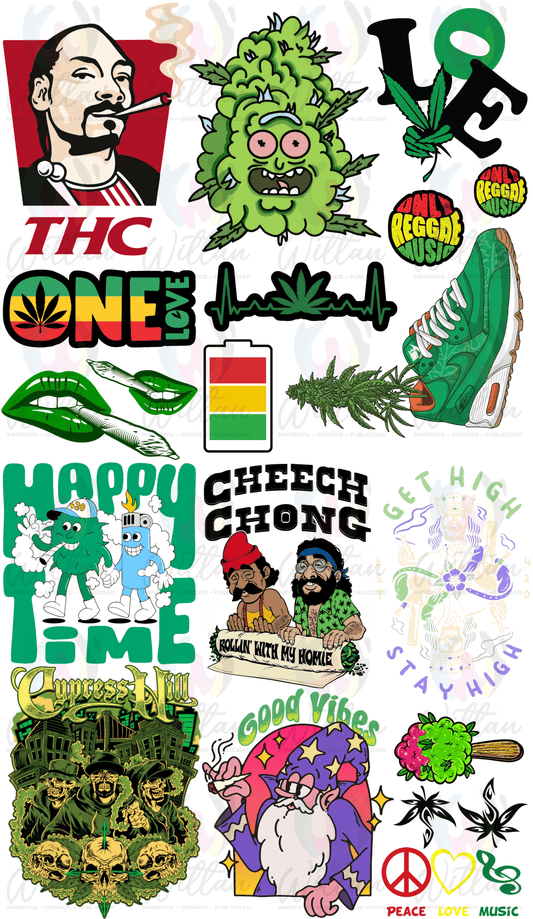 Cannabis | Paños DTF TEXTIL Prediseñados