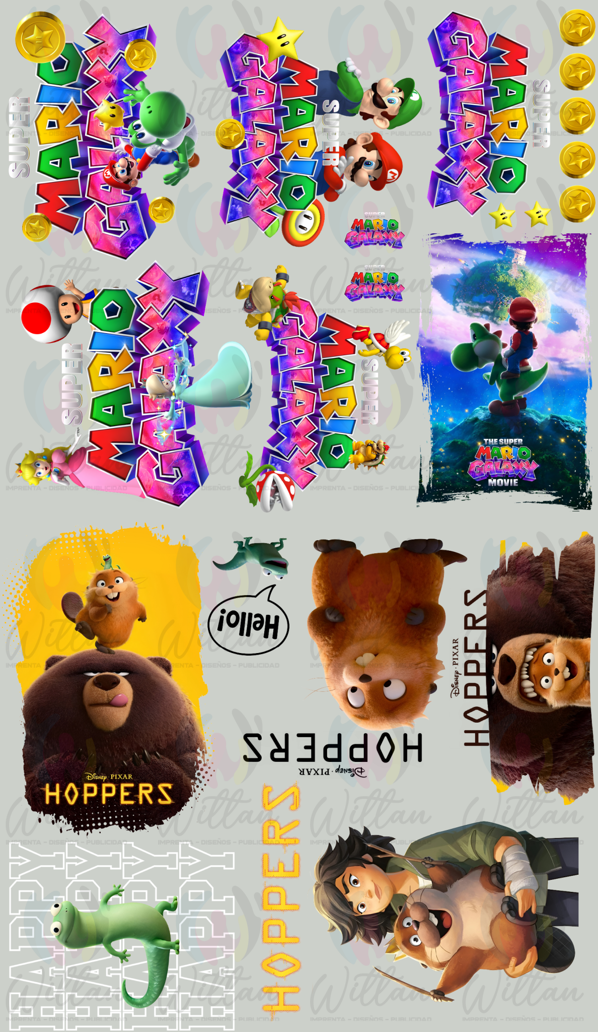 Mario Bros - Hoppeers 01 | Paños DTF TEXTIL Prediseñados