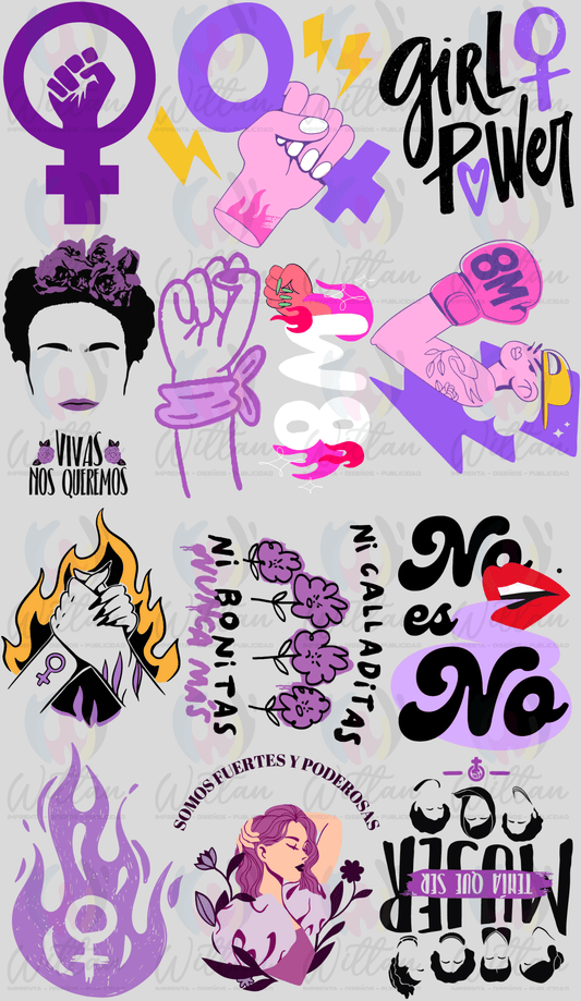 Día de la Mujer 02 | Paños DTF TEXTIL Prediseñados