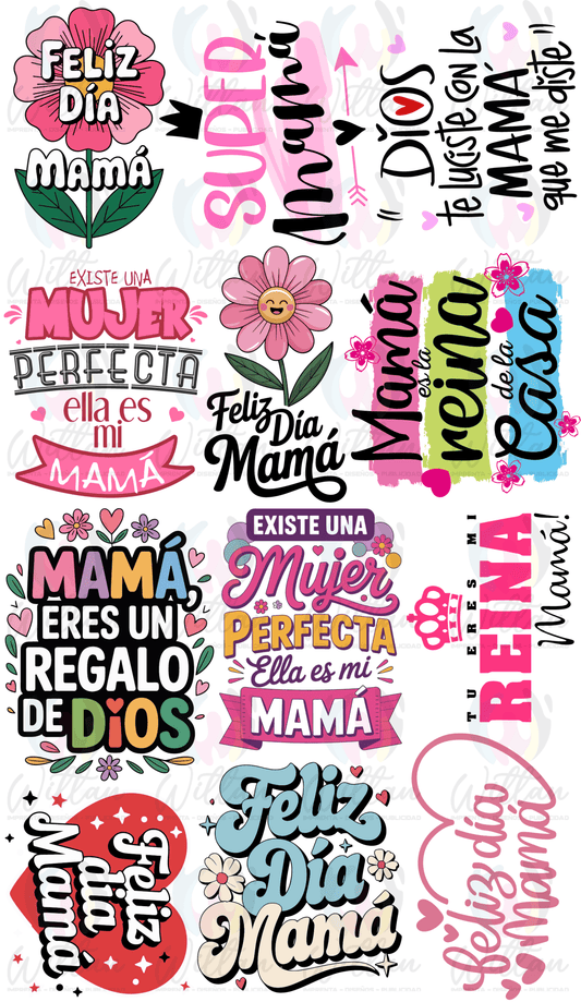 DTF Dia de la madre en paño textil prediseñado