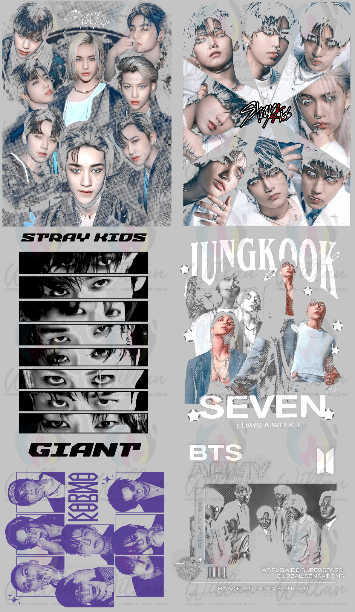 K-pop 01 | Paños DTF TEXTIL Prediseñados