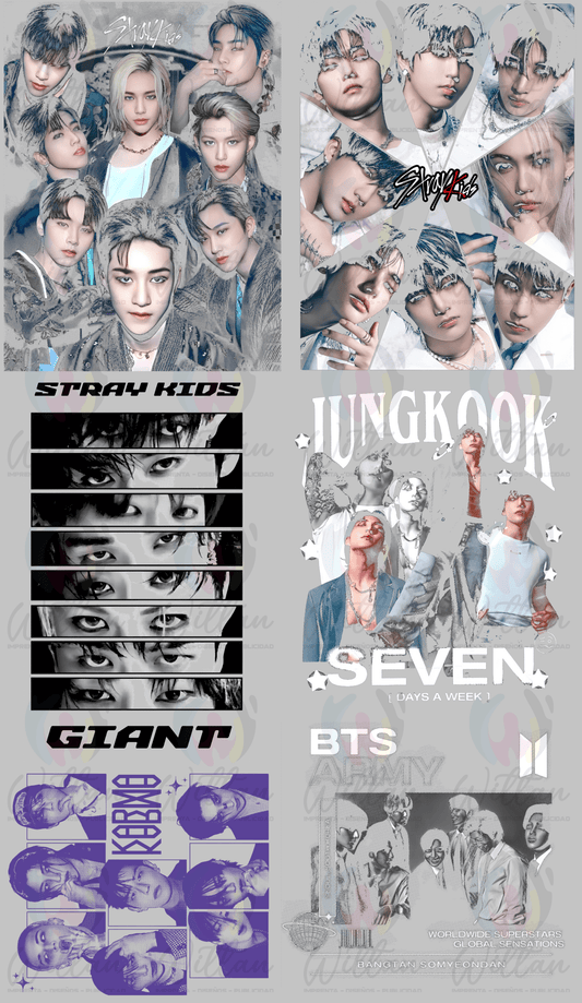 K-pop 01 | Paños DTF TEXTIL Prediseñados