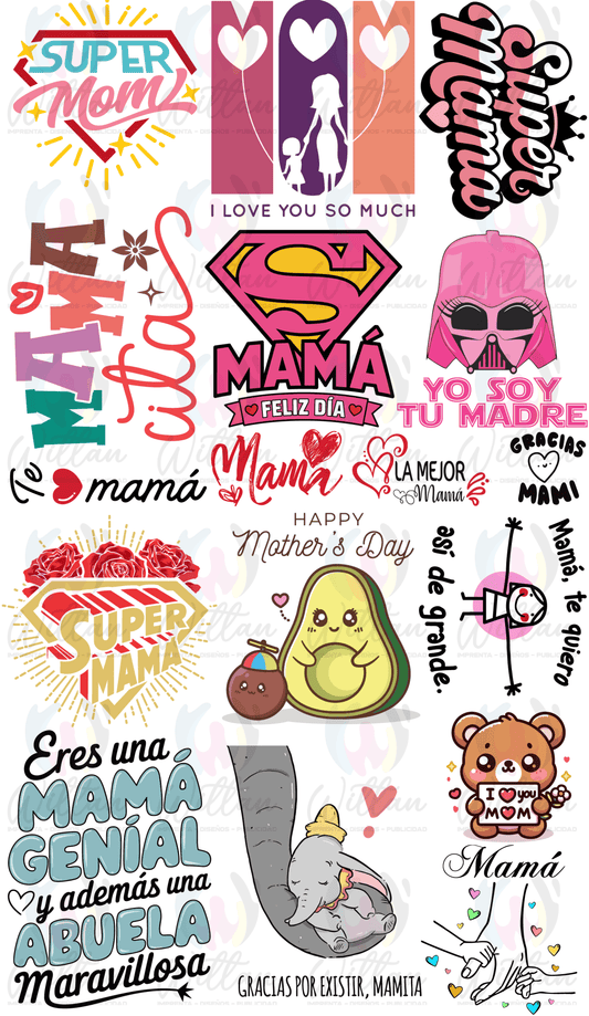 DTF Dia de la madre en paño textil prediseñado