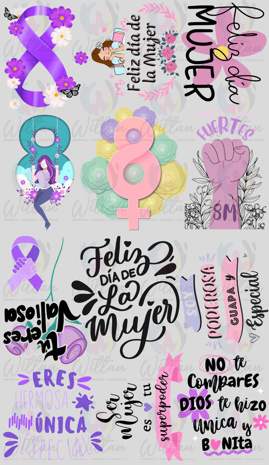 Día de la Mujer 01 | Paños DTF TEXTIL Prediseñados