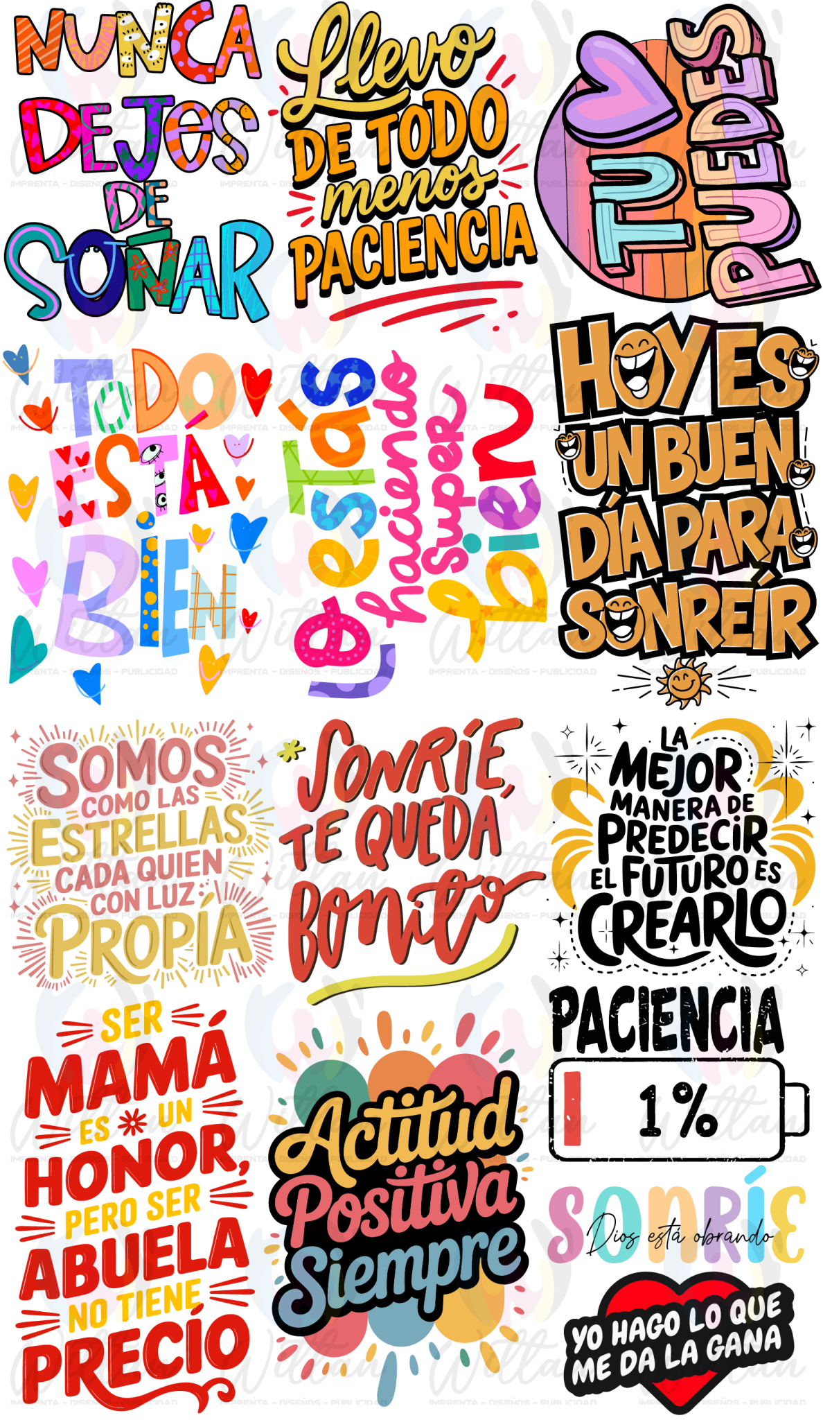 frases 02 | Paños DTF TEXTIL Prediseñados