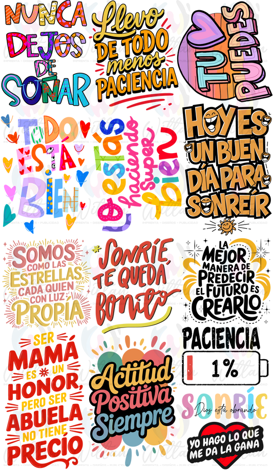frases 02 | Paños DTF TEXTIL Prediseñados