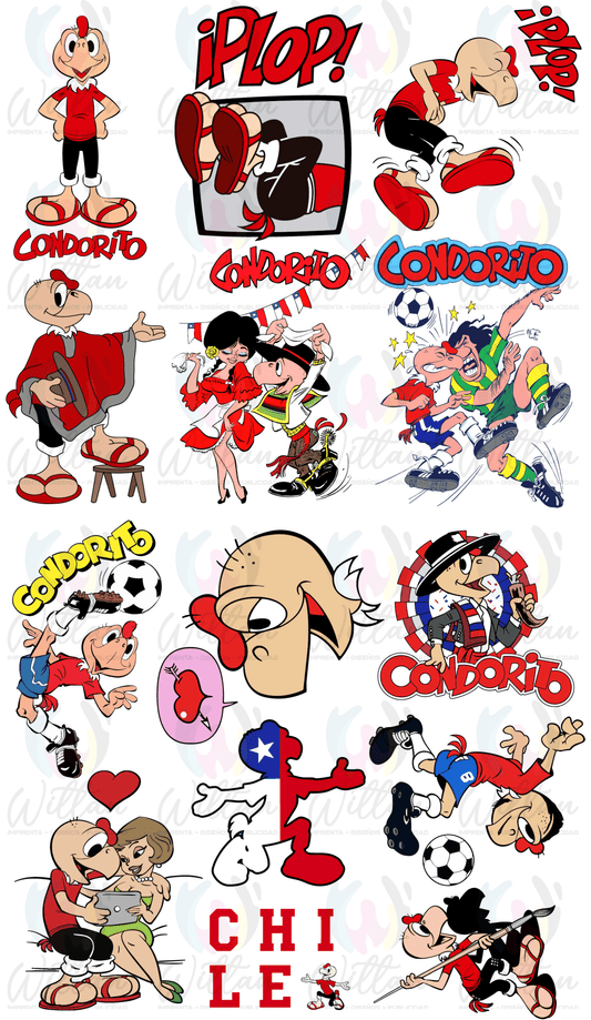 Caricaturas 02 | Paños DTF TEXTIL Prediseñados