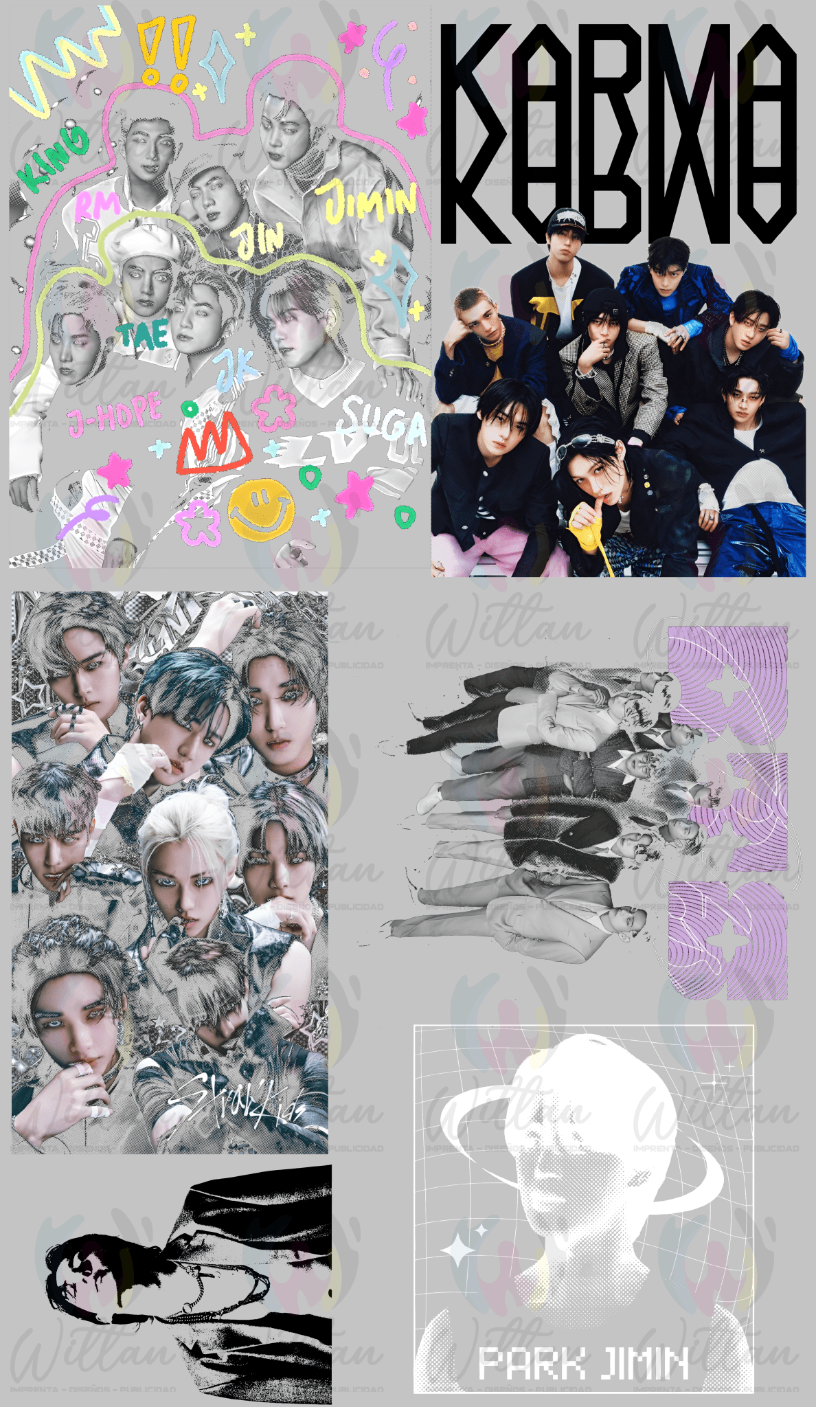 K-pop 03 | Paños DTF TEXTIL Prediseñados