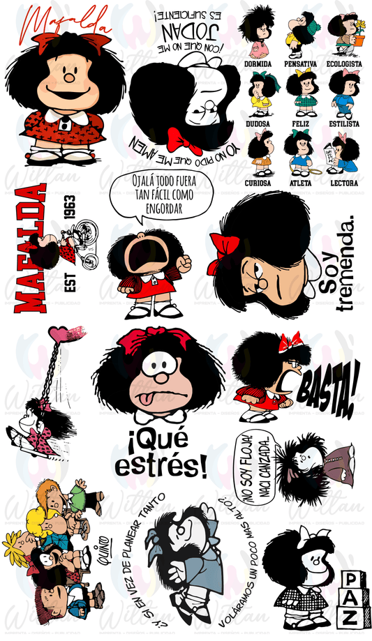 Caricaturas 04 | Paños DTF TEXTIL Prediseñados