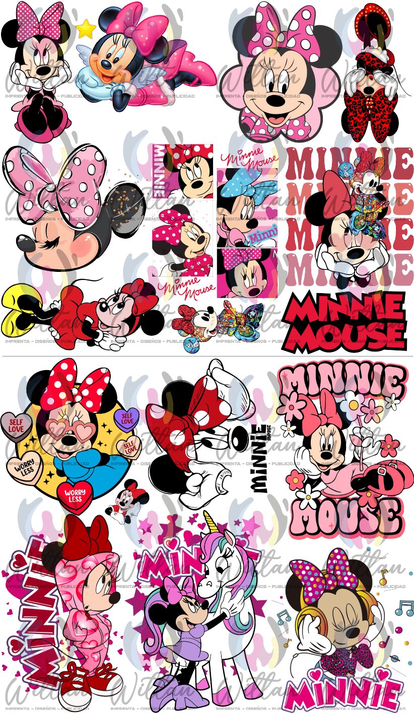 Paños DTF TEXTIL Prediseñados | Minnie 01 - wittan