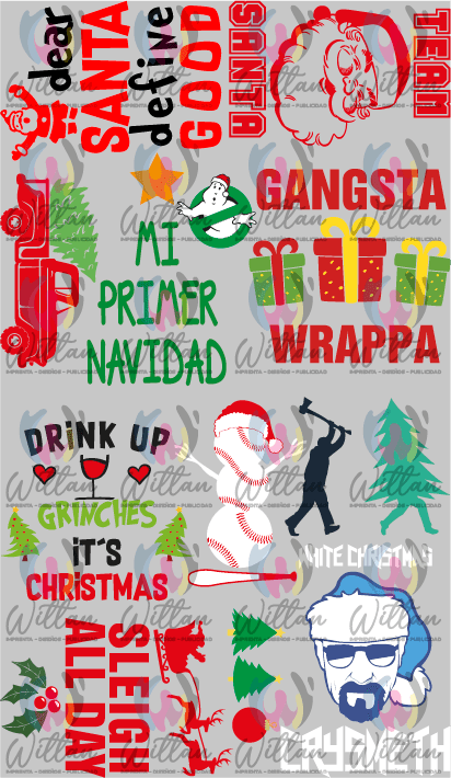 Paños DTF TEXTIL Prediseñados | Navidad 06