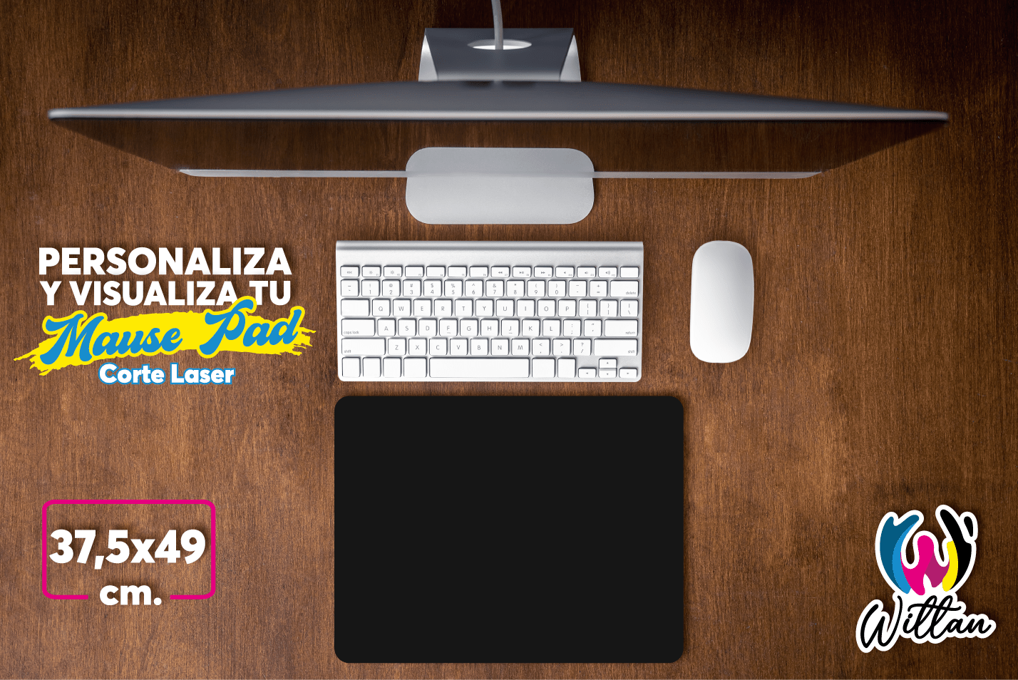 Mouse Pad Personalizado 37,5x49 cm – Corte Láser Premium