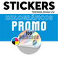 Sticker holográfico UV 100 unidades personalizado