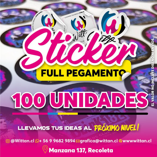 Sticker Full pegamento 100unidades