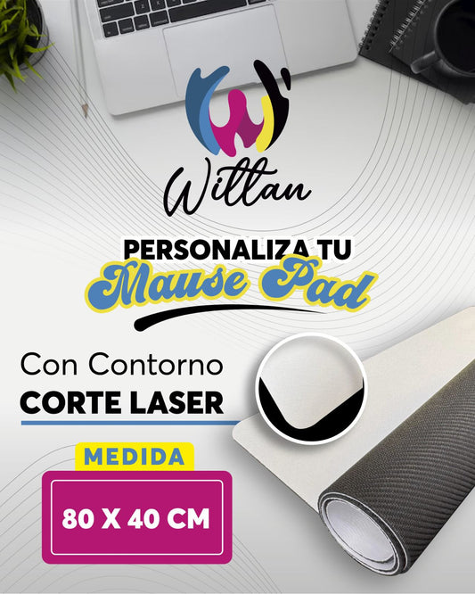 Mouse pad bordes corte laser 80cm x 40cm