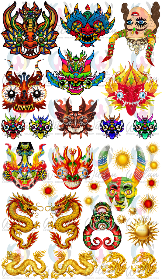 Fiestas Patrias de Chile 03 | Paños DTF TEXTIL Prediseñados