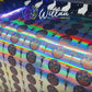 Sticker holográfico UV 100 unidades personalizado