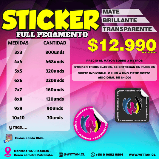 Sticker Full pegamento / POR METRO