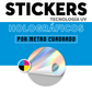 Sticker holográfico UV por metro personalizado con corte troquelado