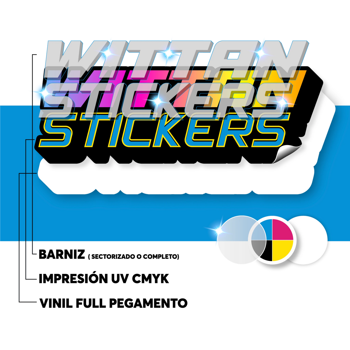 Sticker Adhesivo UV con Barniz Sectorizado | alta adherencia