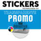 Sticker transparente UV 100 unidades personalizado