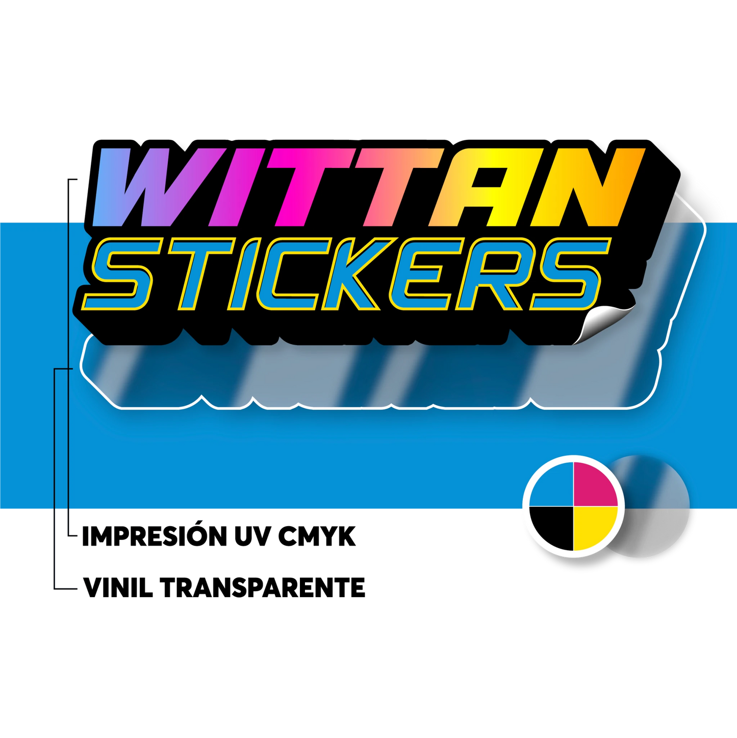 Sticker transparente por metro impresión UV