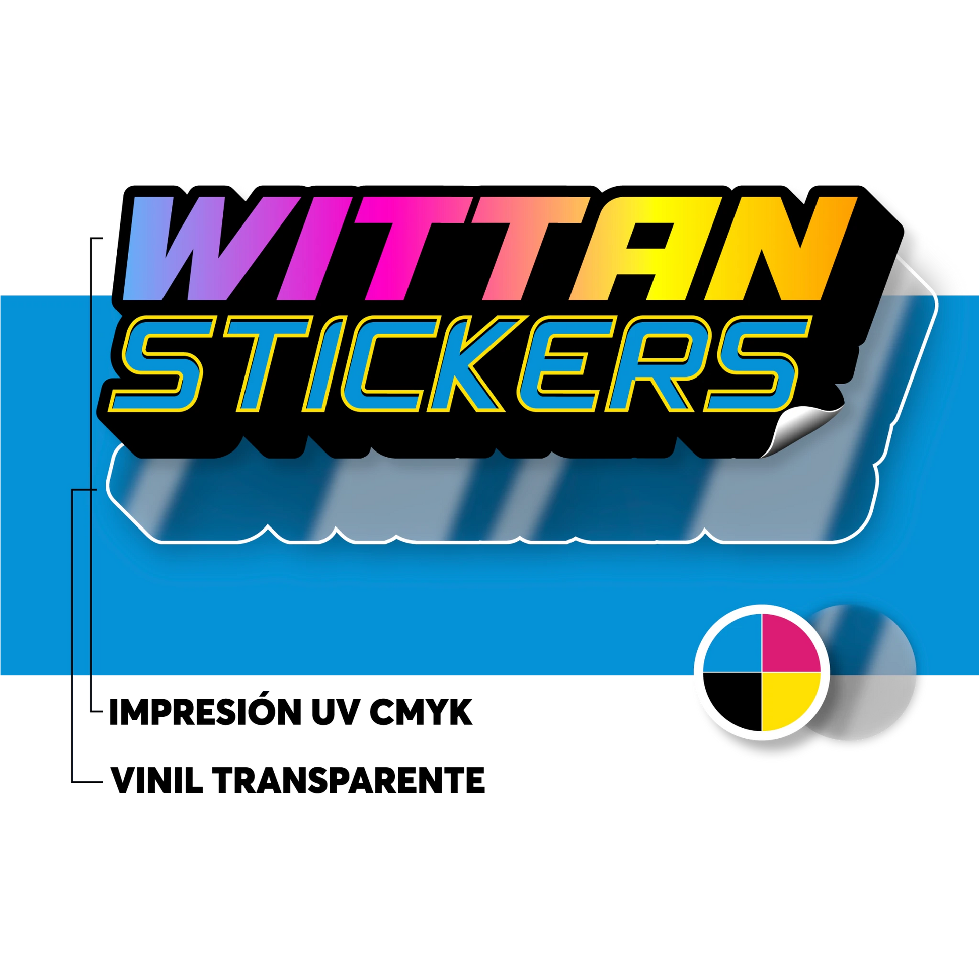 Sticker transparente por metro impresión UV