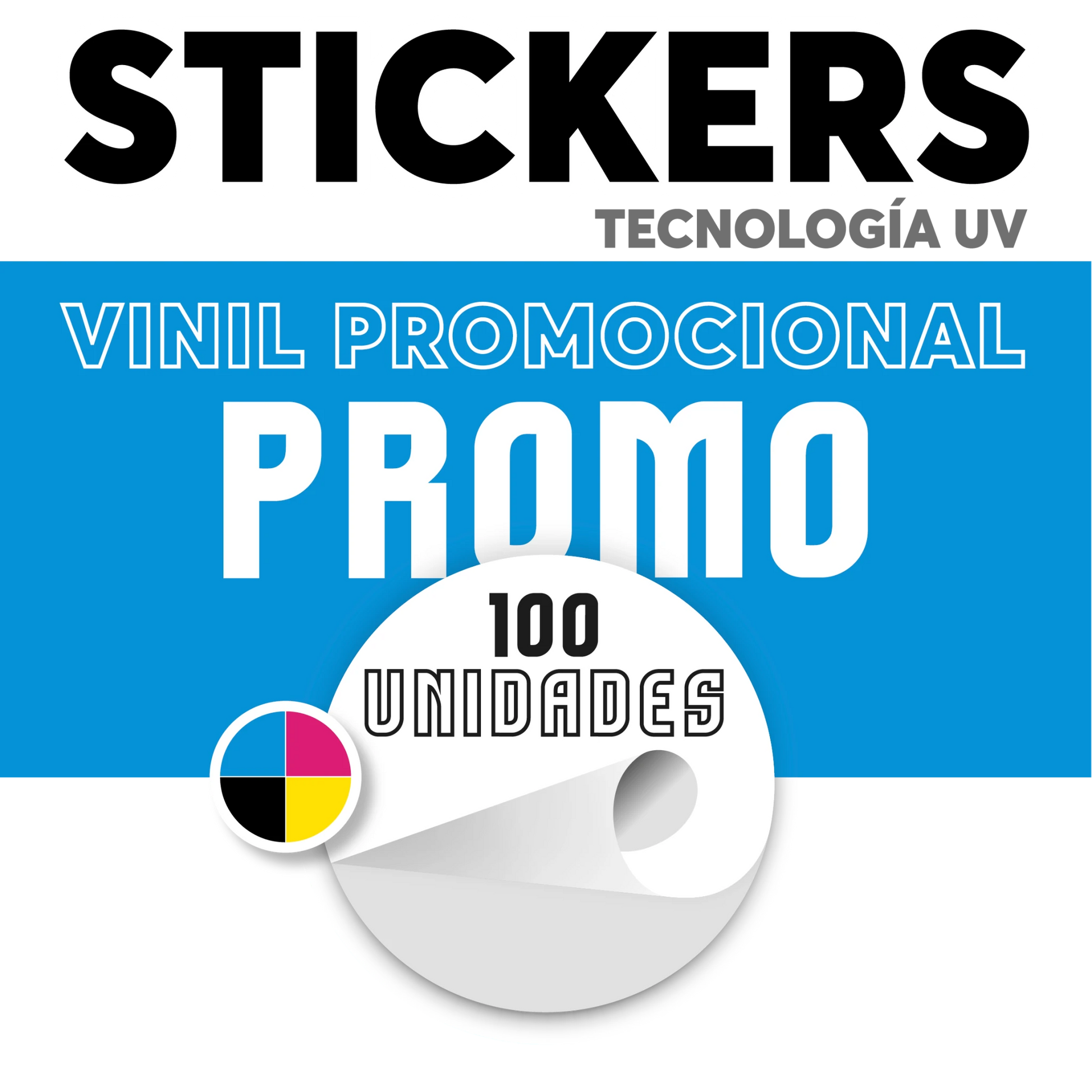 sticker adhesivo UV promocional 100 unidades personalizados Sticker Adhesivo Troquelados