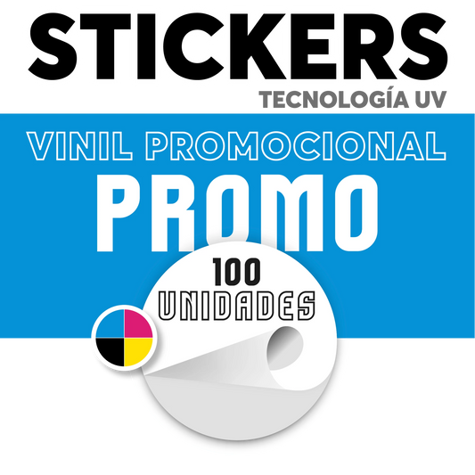 sticker adhesivo UV promocional 100 unidades personalizados Sticker Adhesivo Troquelados